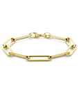 18K Geelgoud Armband Paperclip Vierkante Buis 6,0 Mm 19 Cm 7000279
