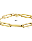 18K Geelgoud Armband Paperclip Vierkante Buis 6,0 Mm 19 Cm 7000279