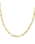 18K geelgoud collier paperclip vierkante buis 6,0 mm 45 cm 7000280 - PansiteNederland.nl