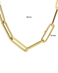 18K geelgoud collier paperclip vierkante buis 6,0 mm 45 cm 7000280 - PansiteNederland.nl