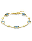 18K Geelgoud Armband London Blue En Blauw Topaas 17 - 19 Cm 7000283