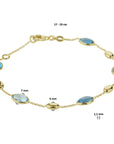 18K Geelgoud Armband London Blue En Blauw Topaas 17 - 19 Cm 7000283