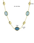 18K geelgoud collier london blue en blauw topaas 7 mm 41 - 43 - 45 cm 7000284 - PansiteNederland.nl