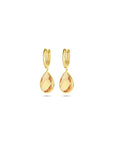 18K Geelgoud Klapoorringen Citrien 26 Mm 7000288