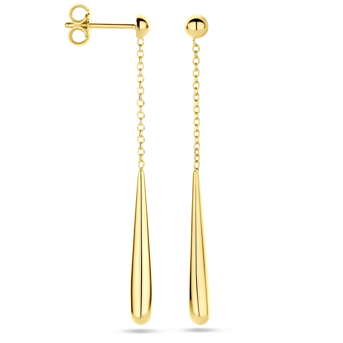 18K Geelgoud Oorhangers Druppel 25 Mm 7000312