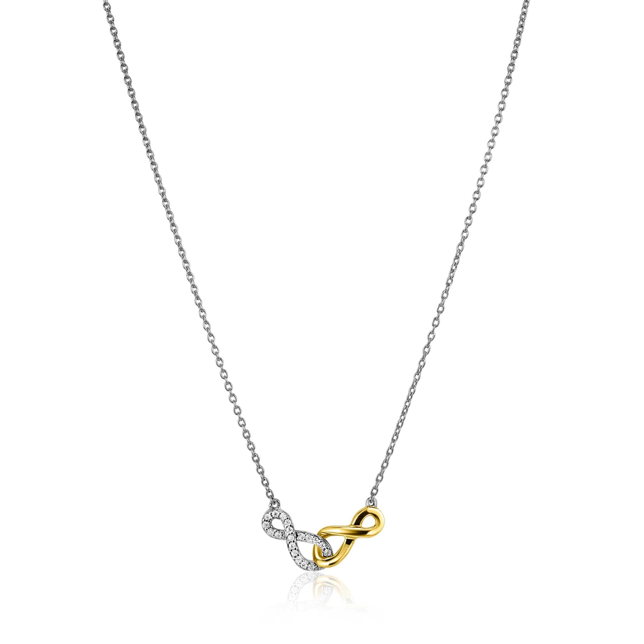 ZINZI Zilveren Ketting met Witte Zirkonia - ZIC2649