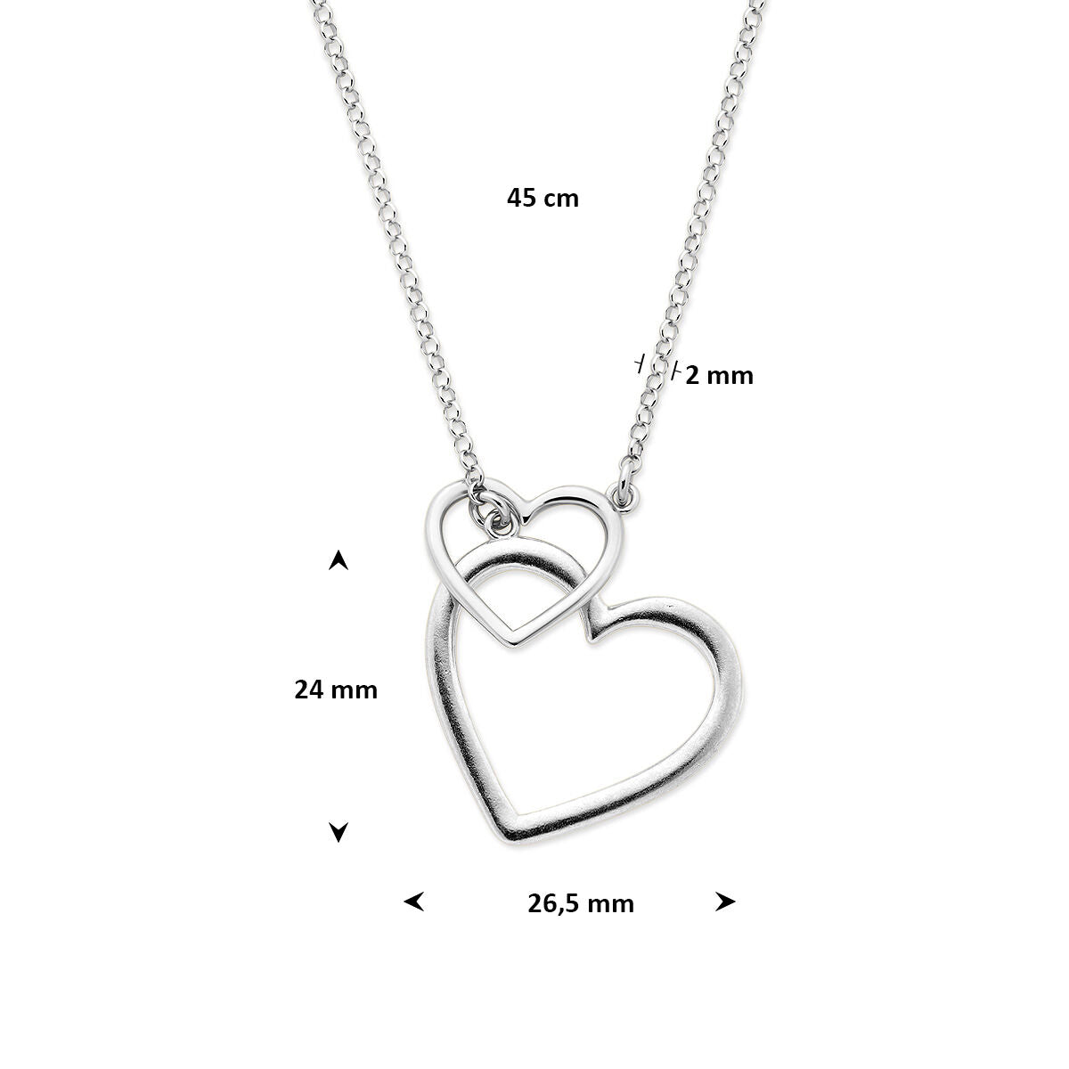 Fantasy Collection Gerhodineerd Zilveren Ketting 1342339