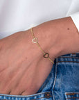 Zinzi zilveren armband geel verguld hart 17-20cm ZIA1188G om de pols
