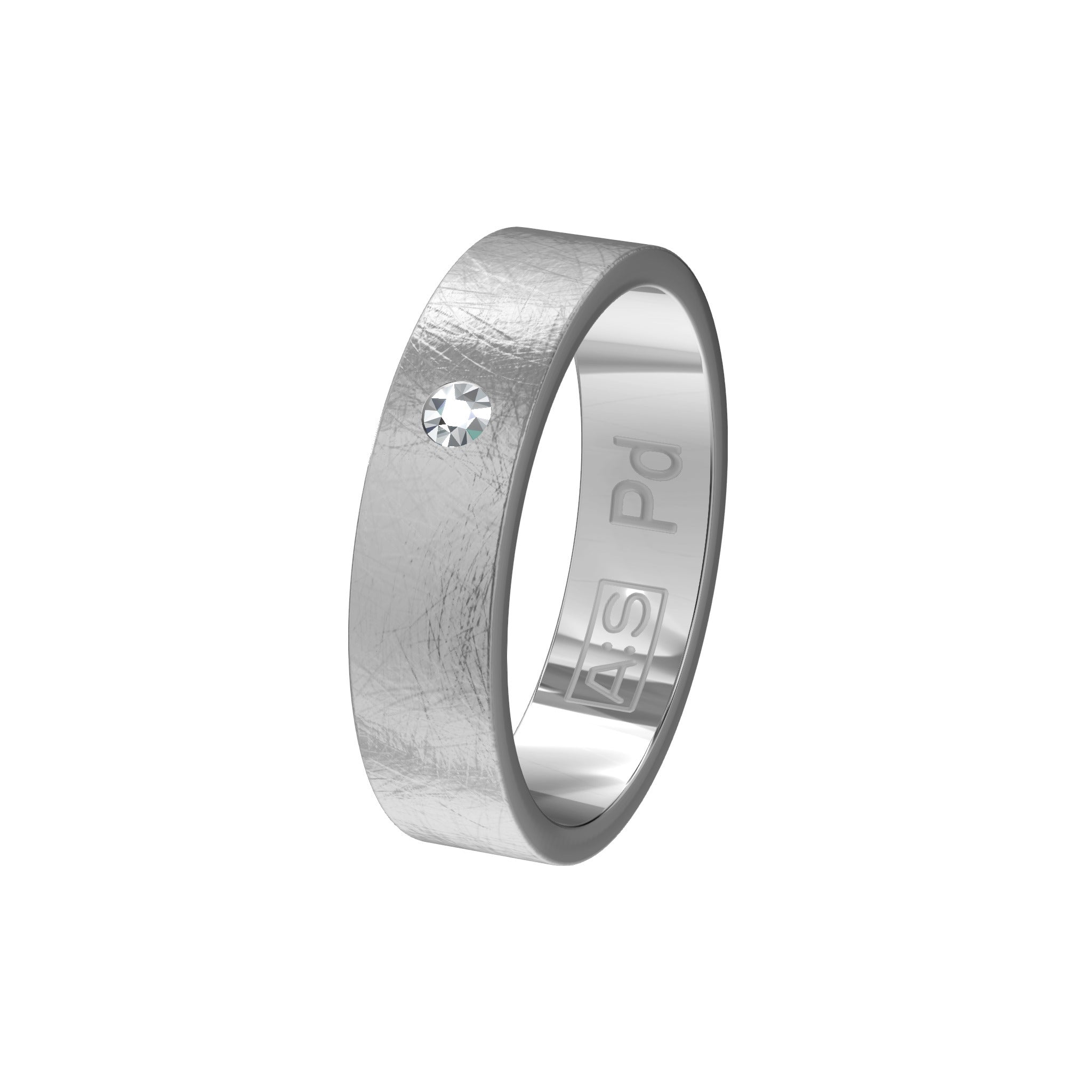 Aller Spanninga Trouwring 100 Palladium 585 briljant