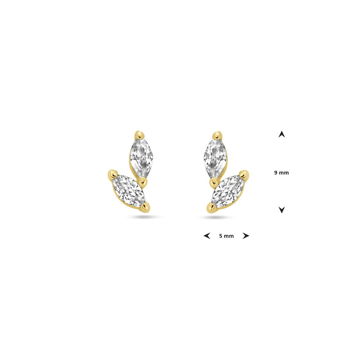 Fantasy Collection Oorbellen zirkonia 1 micron zilver verguld