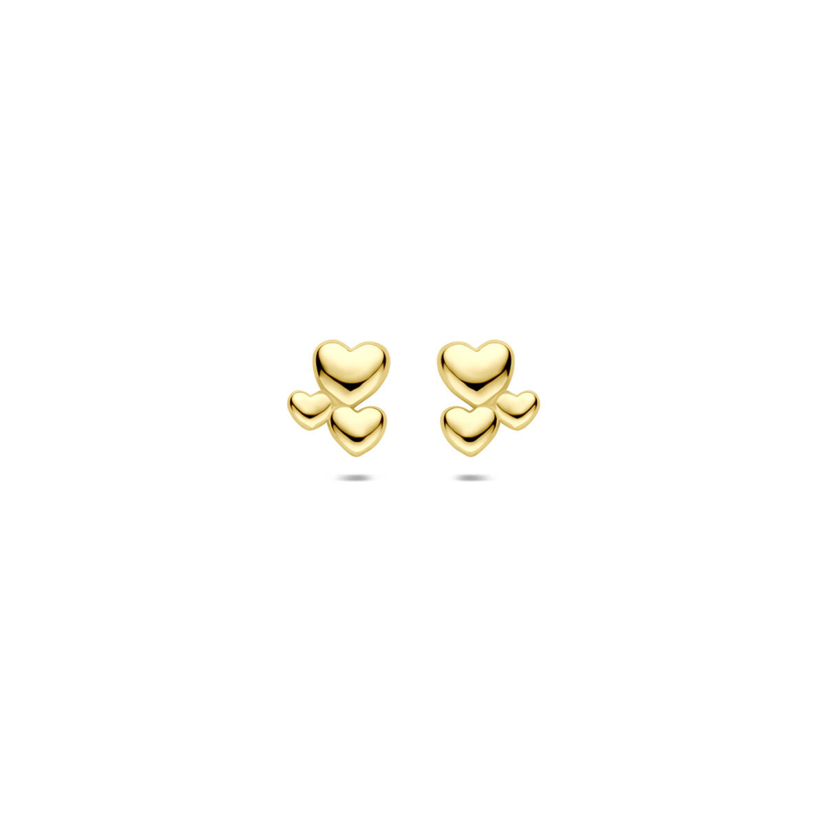 Oorknoppen hartjes 9K geelgoud 6 mm