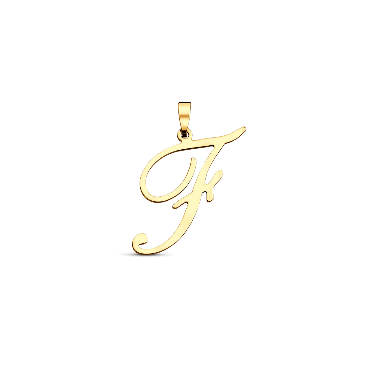 Hanger sierletter F 18,5 mm 14K geelgoud #Letter_F