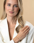 ZINZI gold plated zilveren fantasie armband met 5 groene donuts en glanzende bolletjes 17-19,5cm ZIA2509 - PansiteNederland.nl