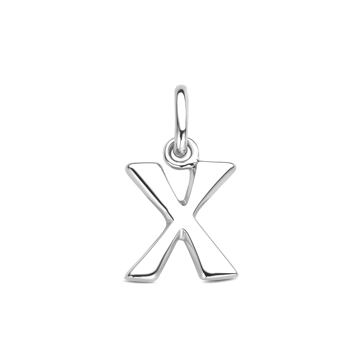 Hanger letter X 12 mm zilver gerhodineerd #Letter_X