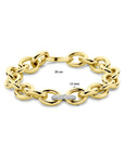 18K Bicolor Goud Geel/Wit Armband Diamant 12 Mm 20 Cm 0.37Ct G Vsi 7200007 - PansiteNederland.nl