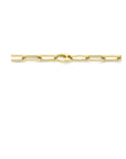 18K bicolor goud geel/wit collier paperclip diamant 0.34ct g vsi half ronde buis 7,4 mm 50 cm 7200011