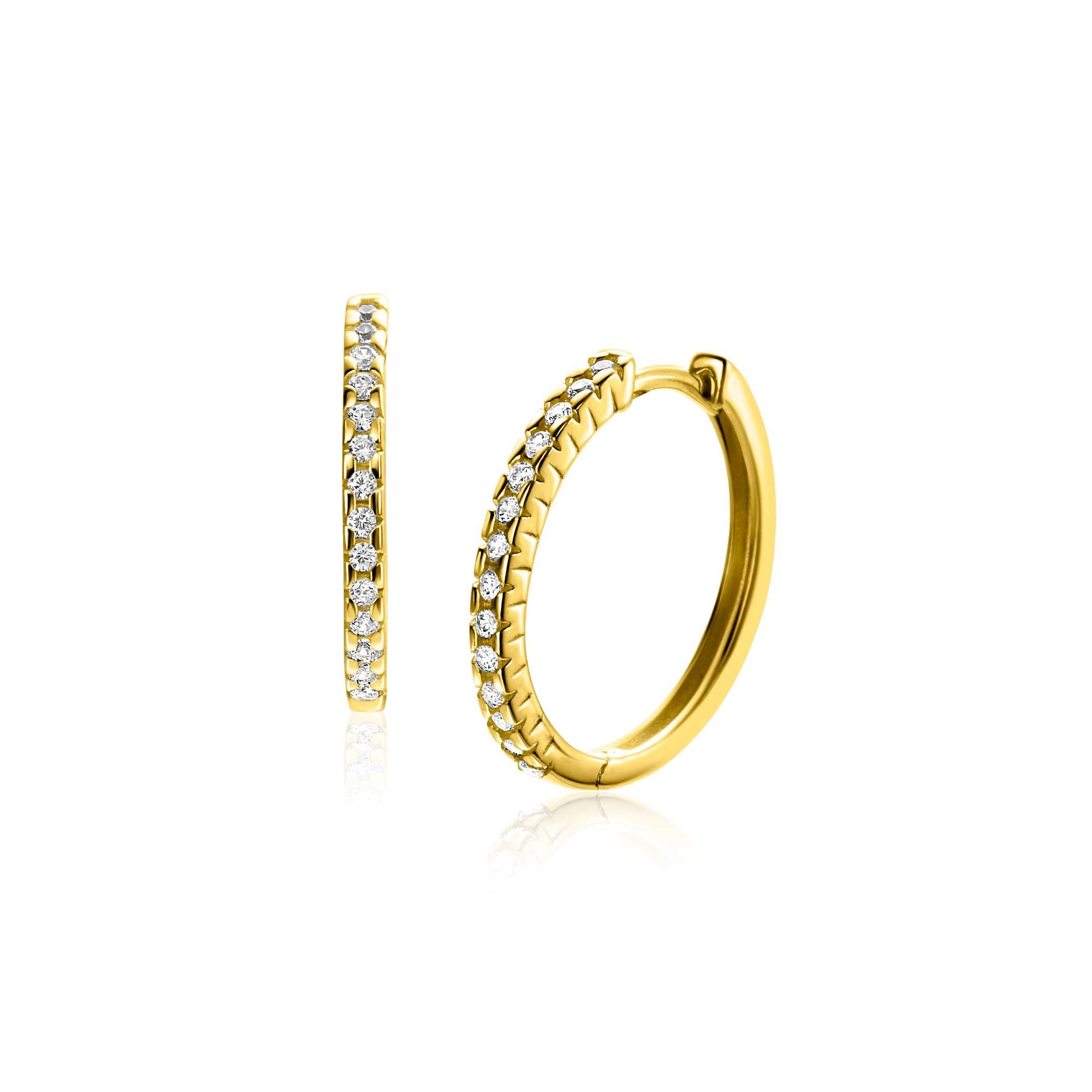 ZINZI 14K Gouden Oorbellen met Witte Zirkonia ZGO506