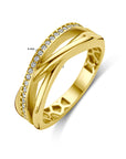 14K Geelgouden ring zirkonia - 4030012