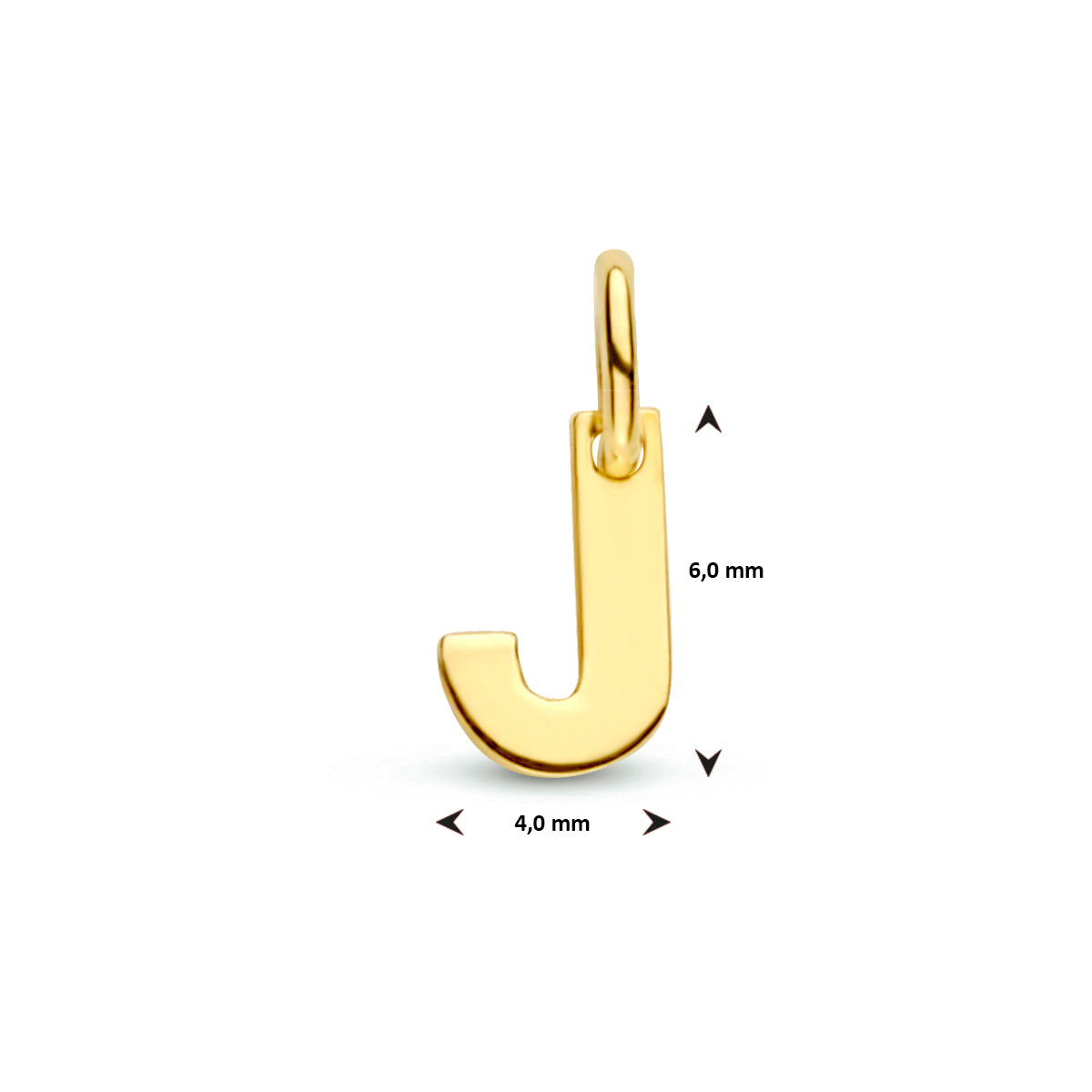Hanger letter J 9K geelgoud #Letter_J
