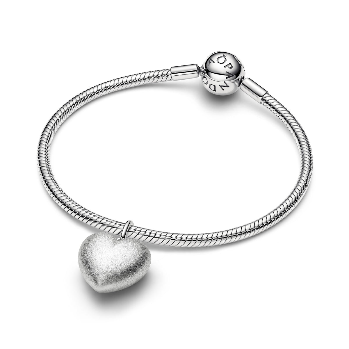 Pandora Matte Bolle Hart Hangende Bedel platinaverguld