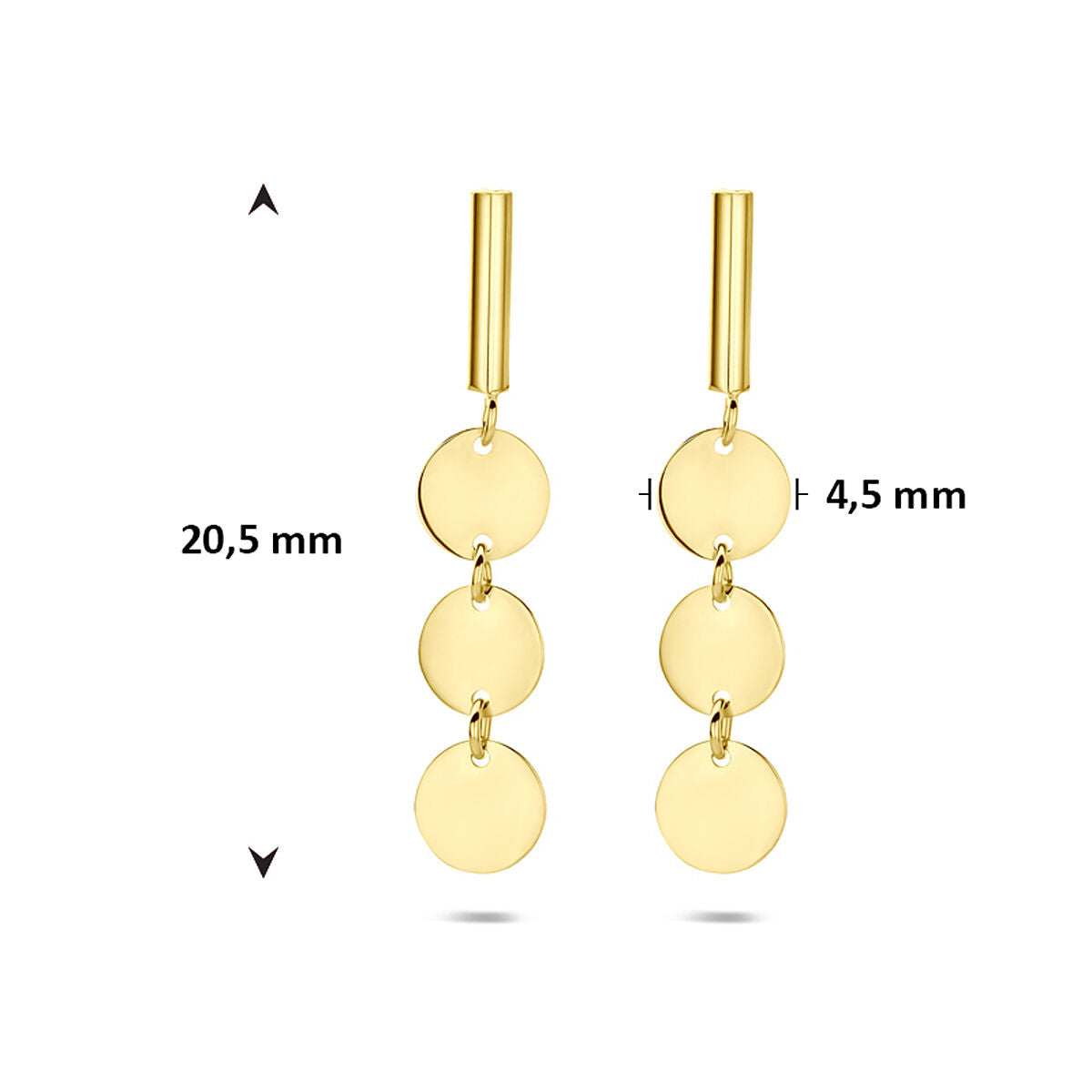 Fantasy Collection Hangende oorbellen 20,5 mm 14K geelgoud