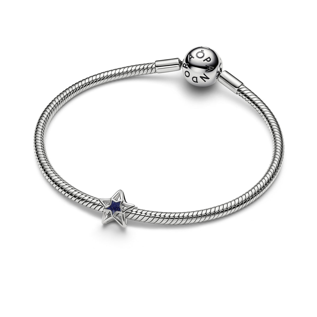 Pandora Opengewerkte Ster Bedel platinaverguld