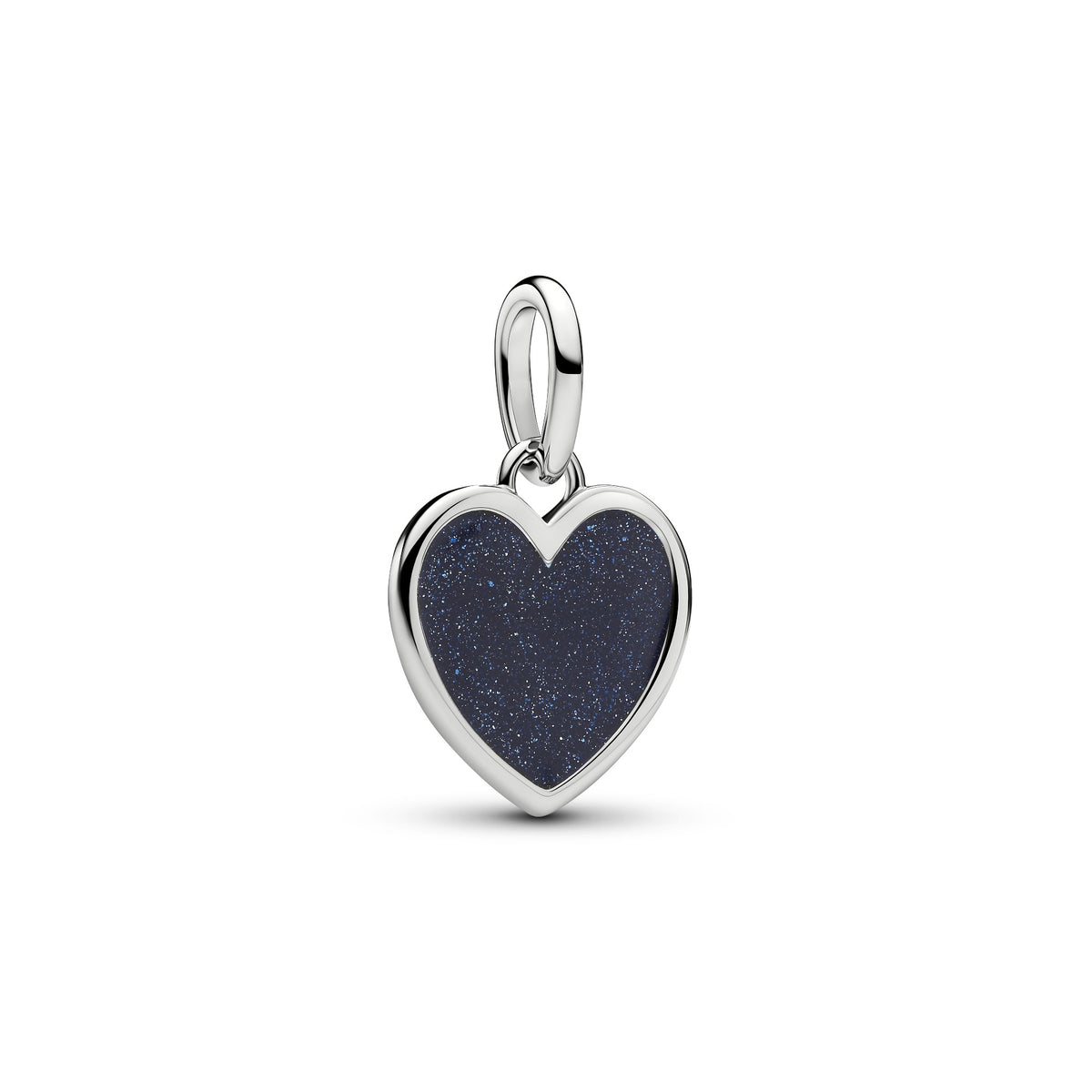 Pandora Graveerbaar Blauw Hart Hangende Bedel platinaverguld