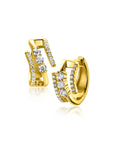 ZINZI gold plated zilveren multi-look oorringen met 3 rijen, bezet met witte zirkonia's 9mm breed met luxe klapsluiting 16mm ZIO2645Y - PansiteNederland.nl