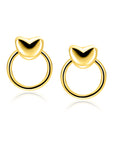 ZINZI gold plated zilveren oorstekers met hart en open ring 16mm ZIO2759 - PansiteNederland.nl