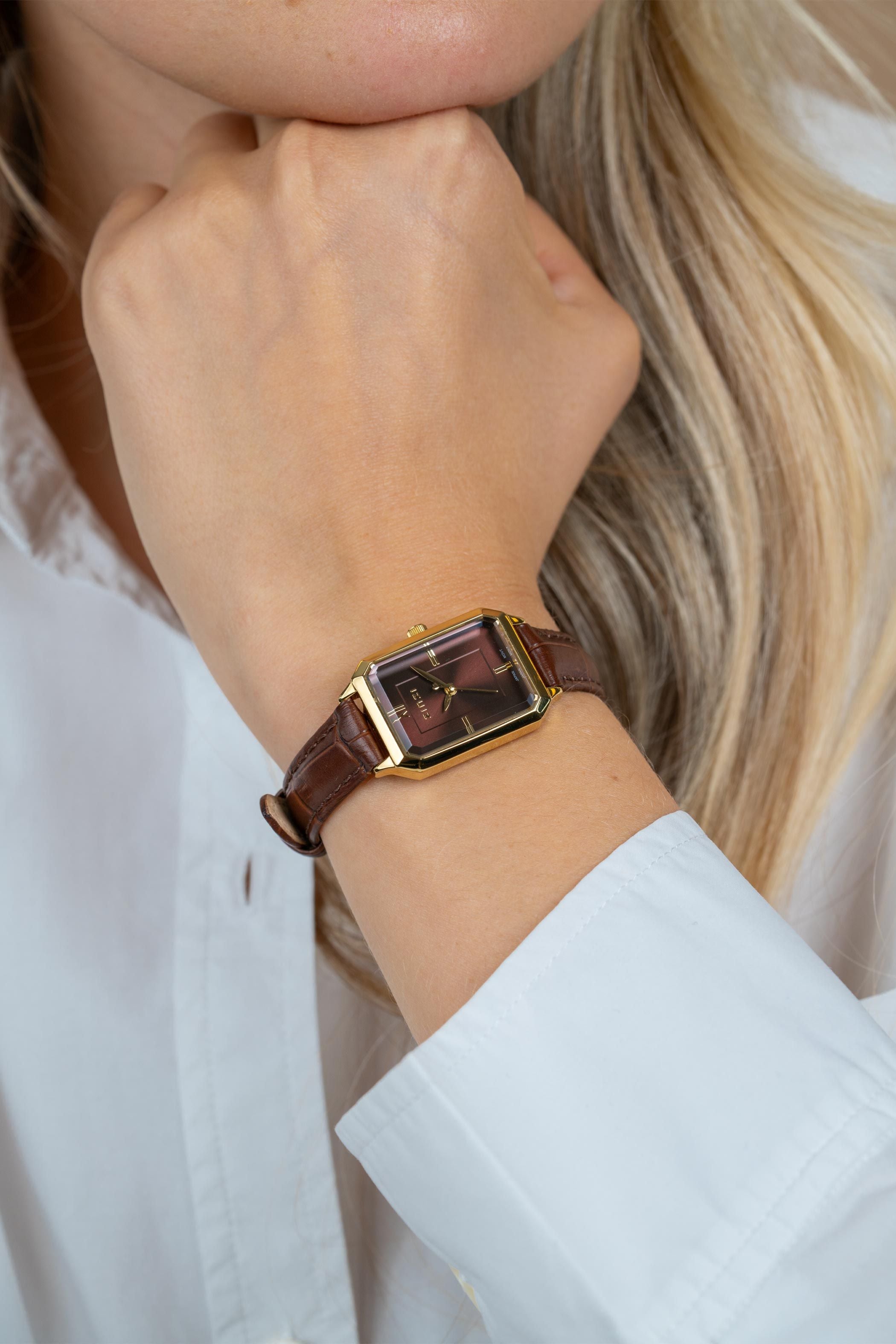 ZINZI Horloge leren bruin - ZIW2536B