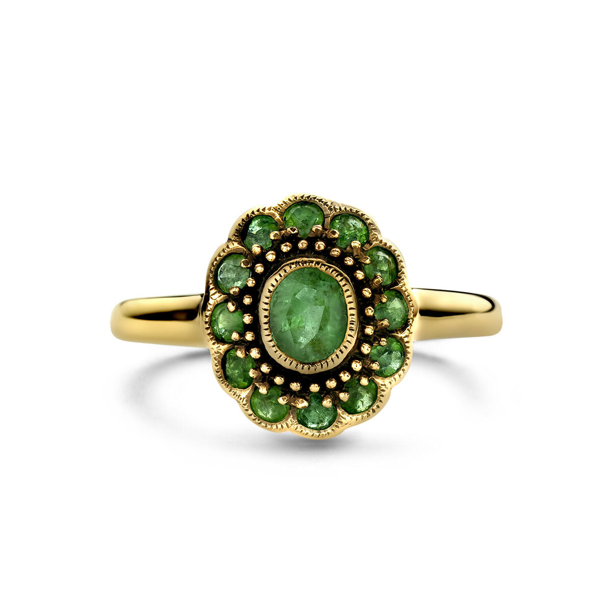 Ring smaragd 14K geelgoud
