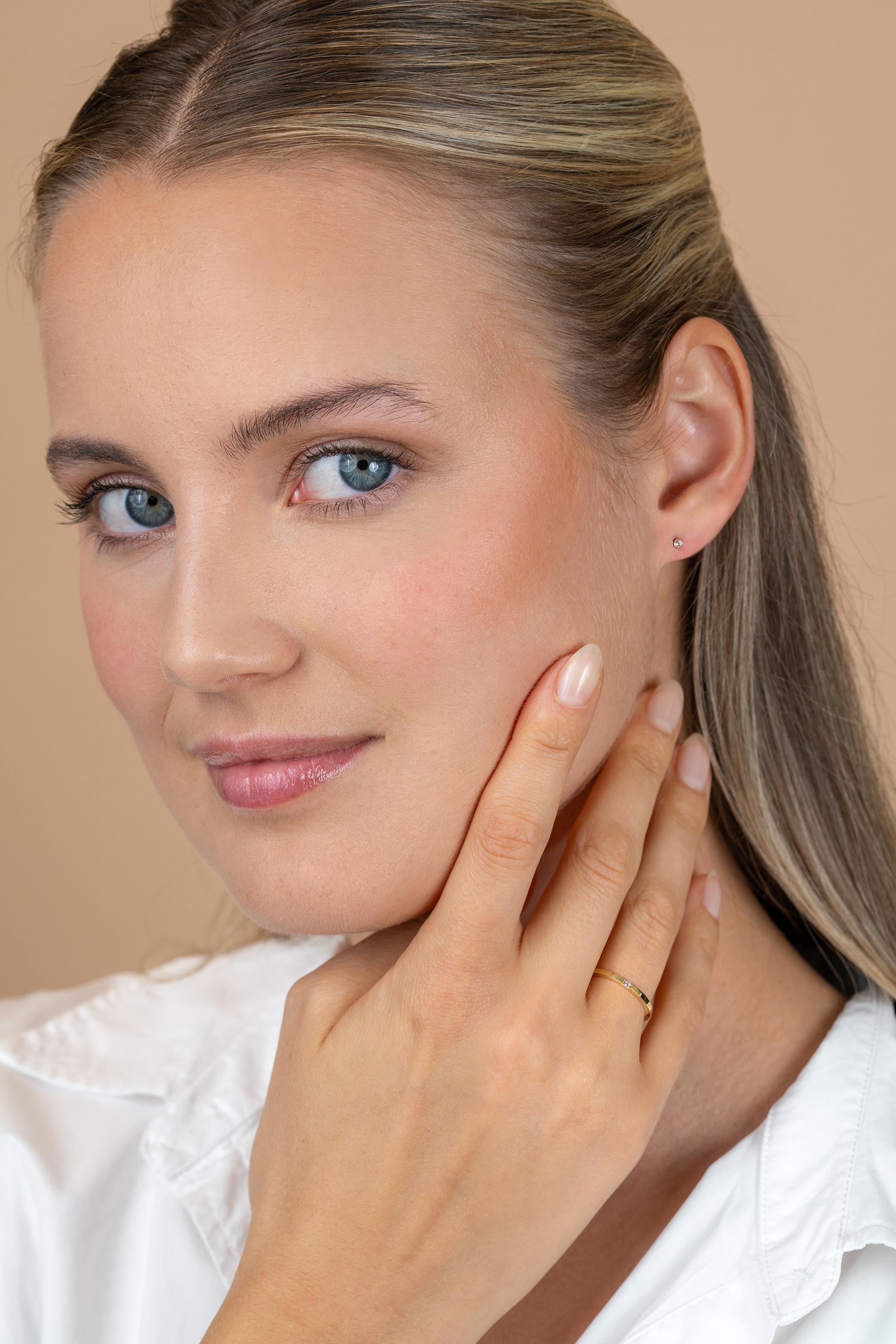 ZINZI 14K Gouden Oorbellen ZGO563 wit