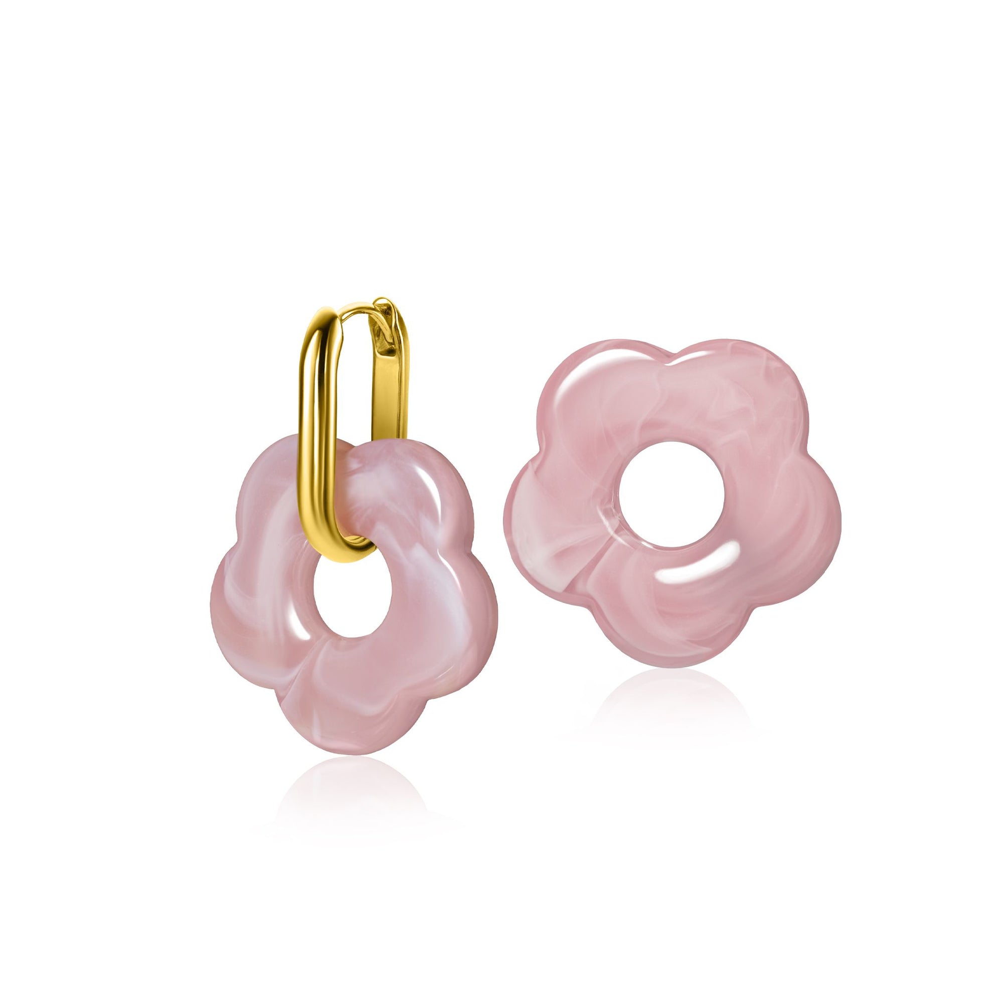 ZINZI oorbedels bloem roze kunststof 26mm ZICH2720R - PansiteNederland.nl