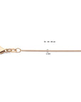 18K rosegoud collier gourmette 4-zijdes geslepen 1,0 mm 41 - 43 - 45 cm 7400006
