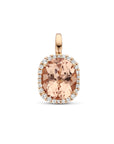 18K rosegoud hanger morganiet en diamant 0.25ct h si halo 7400008 - PansiteNederland.nl