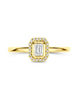 14K Geelgouden Ring Diamant 0.31Ct H Si Halo 4033649