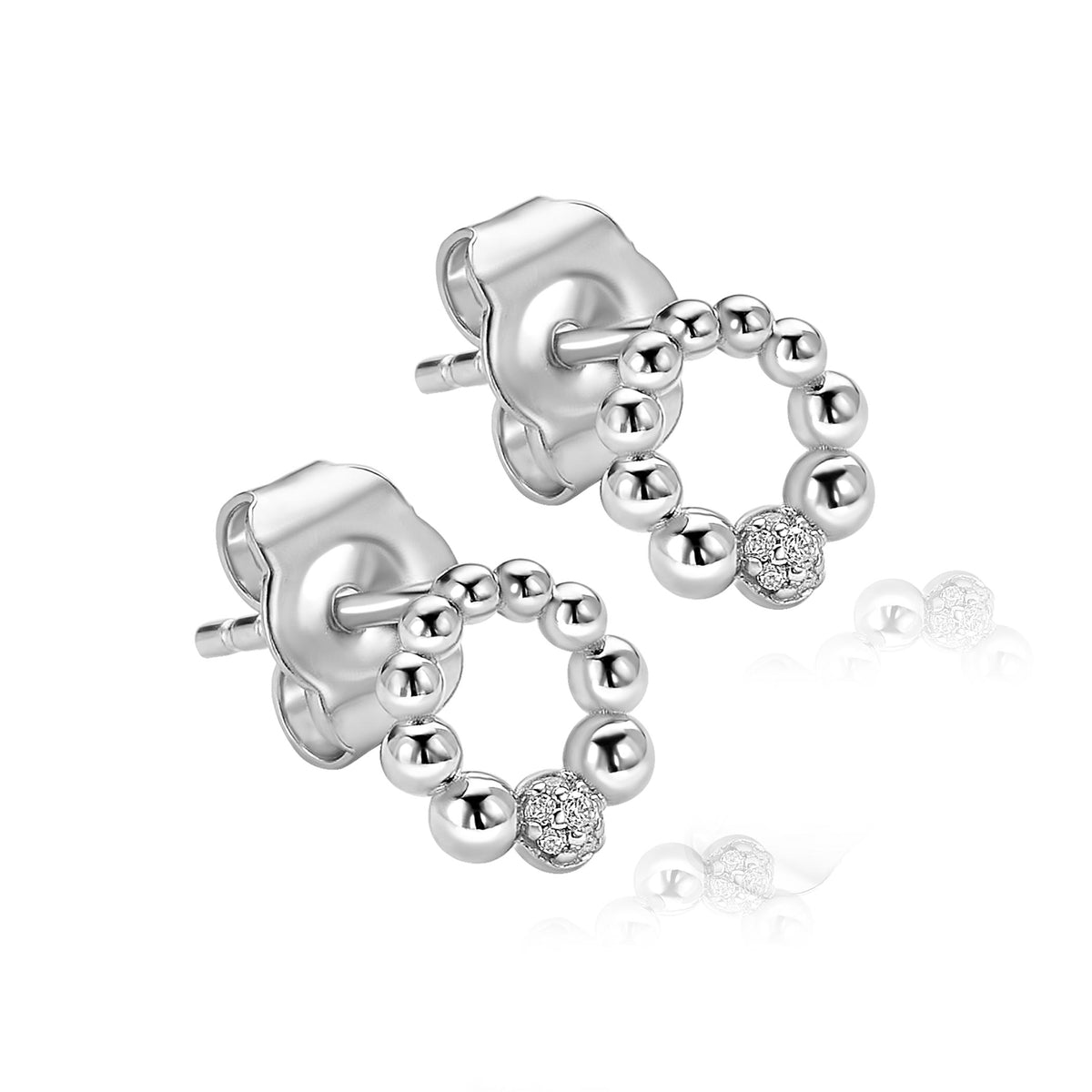 ZINZI Zilveren Oorknoppen met Witte Zirkonia ZIO2817