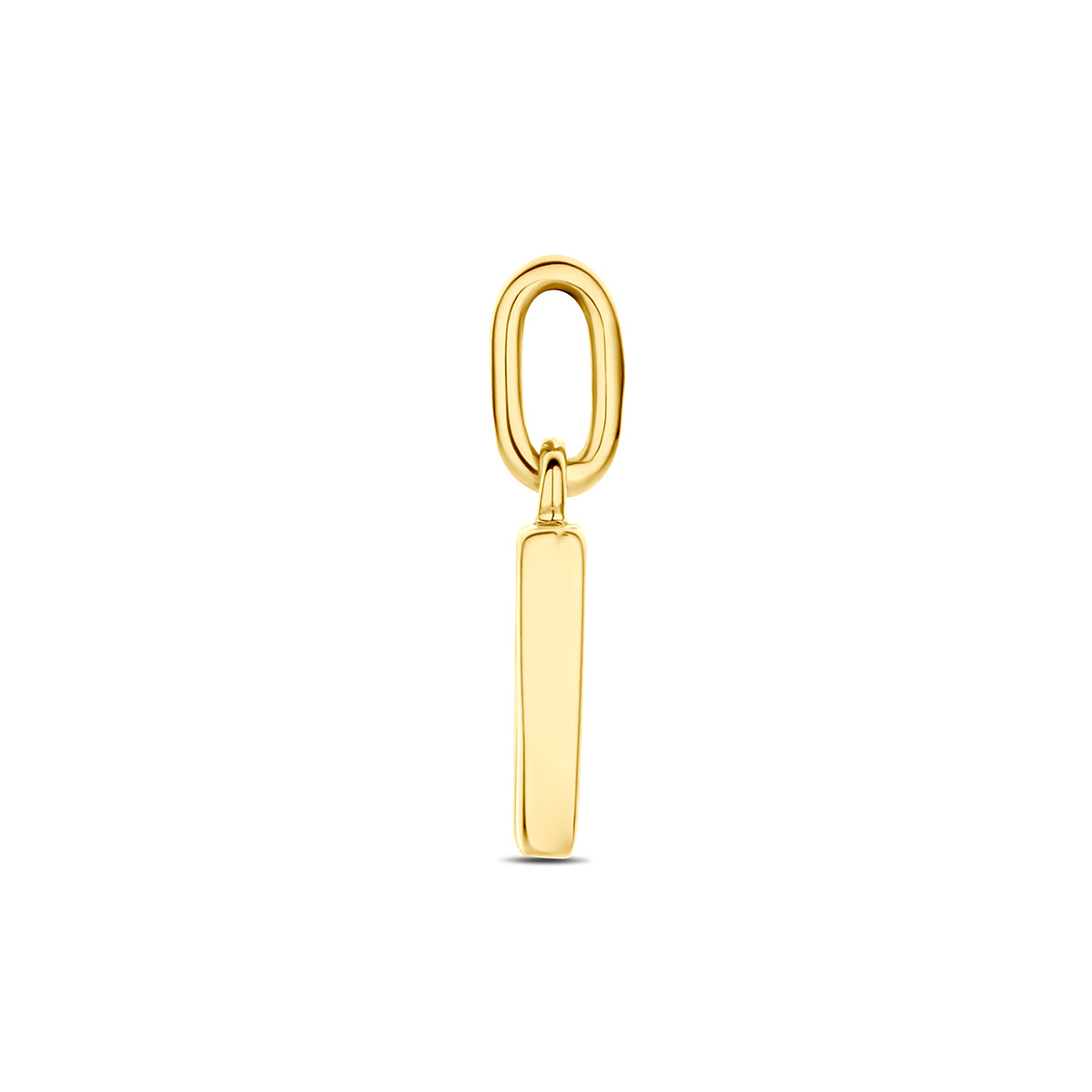 Hanger letter M zirkonia 10 mm 14K geelgoud #Letter_M