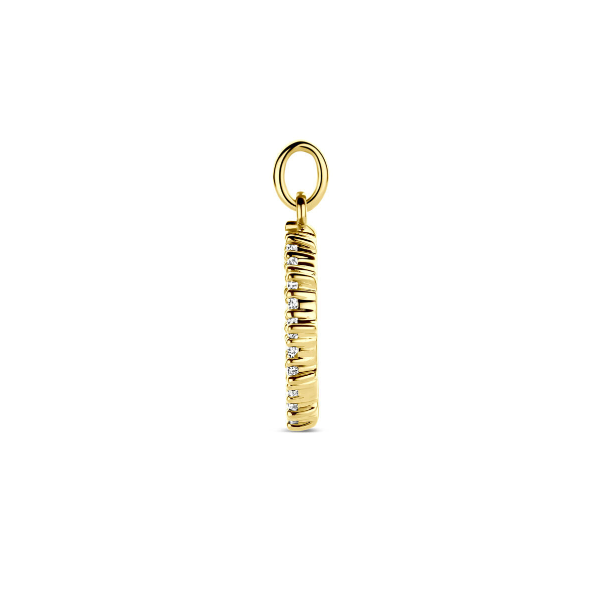 14K geelgouden hanger diamant 0.25ct 18 mm - 4033631 - PansiteNederland.nl