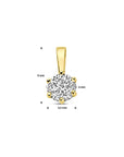 9K Geelgouden 9k hanger zirkonia 9 mm - 8000273 - PansiteNederland.nl
