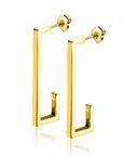 Zinzi Gold 14 karaat gouden oorstekers met grote strakke rechthoeksvorm. Grootte 33 x 2,4mm. ZGO483
