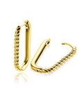 Zinzi 24mm gold plated zilveren oorringen in ovale vorm met gedraaide buis en luxe klapsluiting ZIO2692G - PansiteNederland.nl