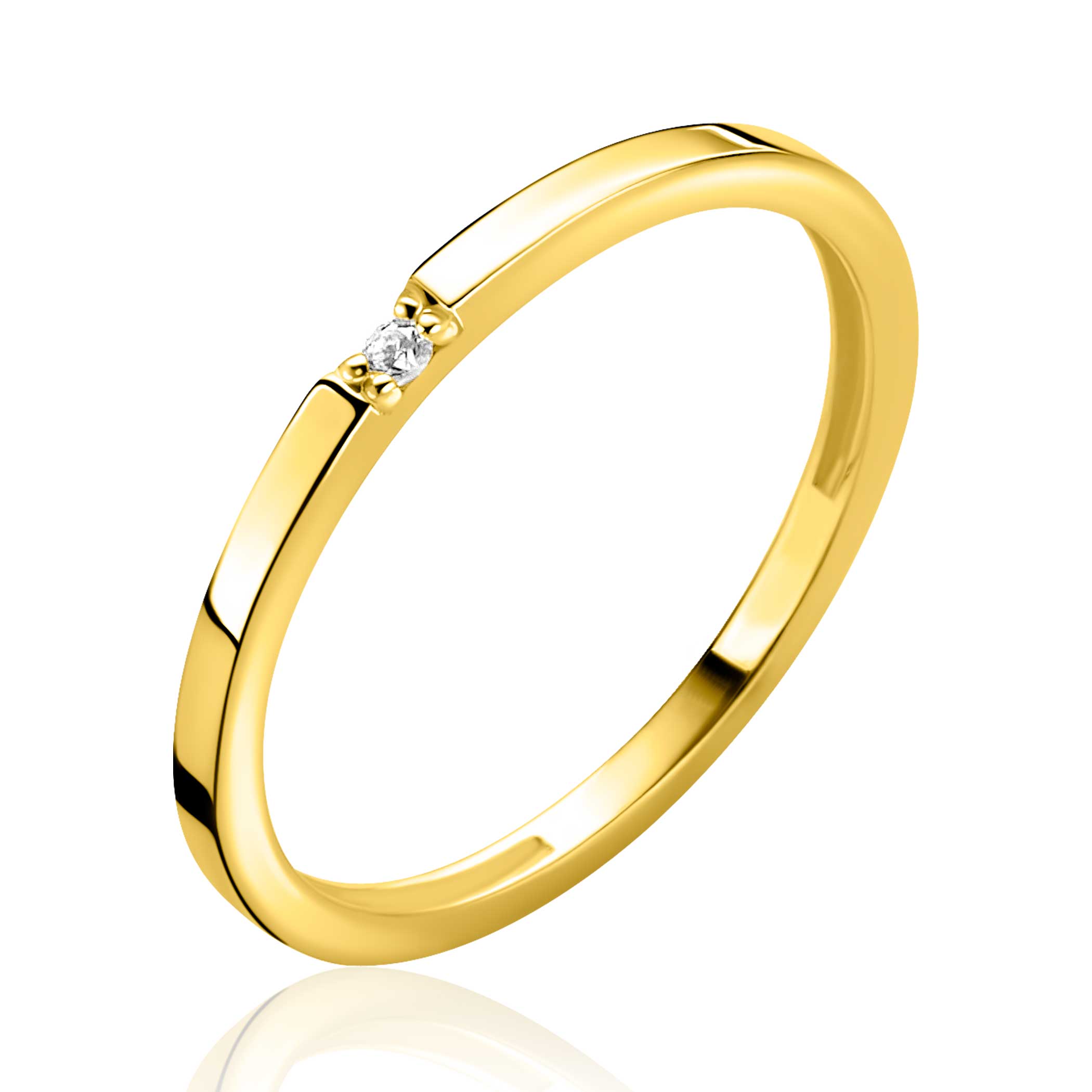 ZINZI 14K Gouden Ring met Witte Zirkonia - ZGR561