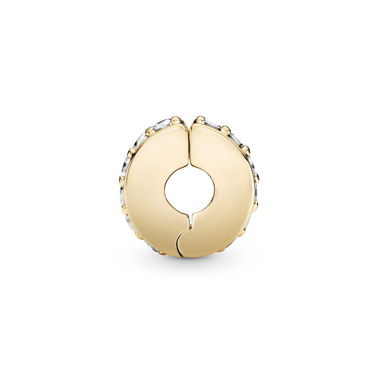 Pandora Clear Sparkling Row Clip Bedel 14 karaat goud 759518C01