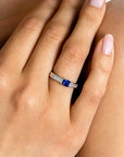 ZINZI zilveren ring vierkant saffierblauw en witte zirkonia's ZIR2453 - PansiteNederland.nl