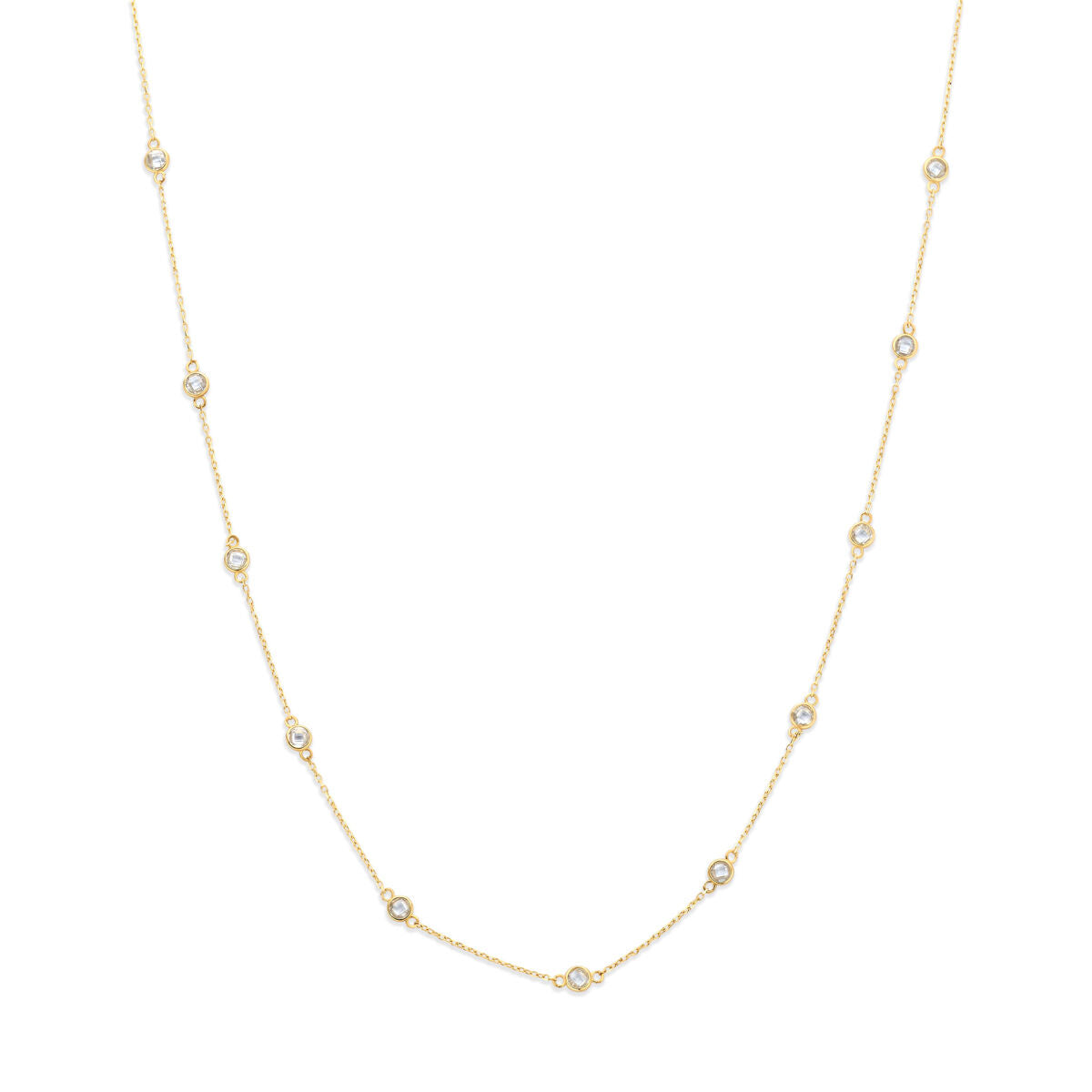Collier zirkonia 9K geelgoud 41 - 43 - 45 cm