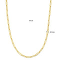 14K geelgoud collier paperclip vierkante buis 4,5 mm 45 cm 4022480 - PansiteNederland.nl