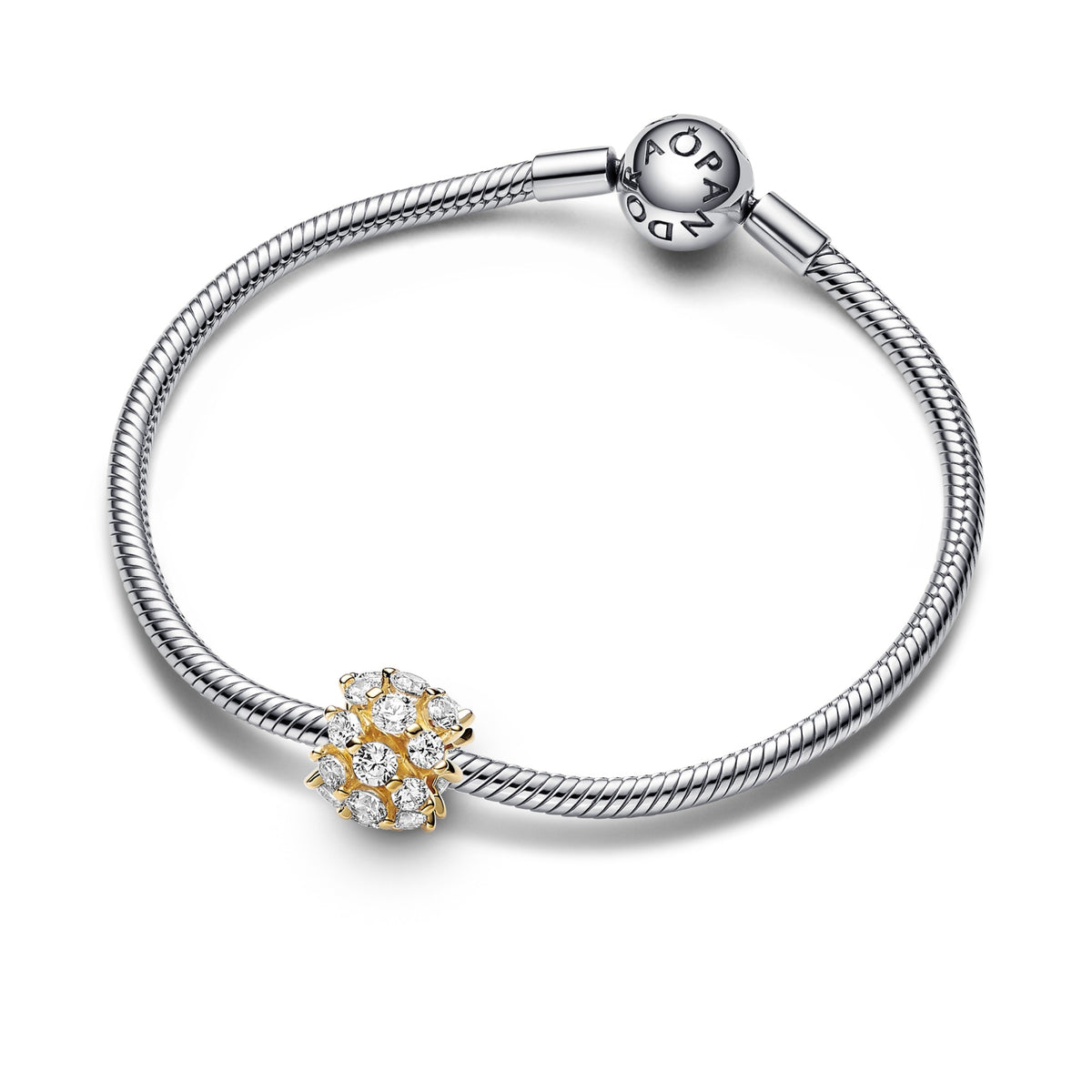 Pandora Sprankelende ronde bedel goudverguld 763234C01