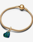 Pandora Opalescent Groen Hart Hangende Bedel 763348C01 - PansiteNederland.nl