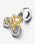 Pandora Tweekleurige Fiets Hangende Bedel met Draaiende Wielen 763354C01 - PansiteNederland.nl